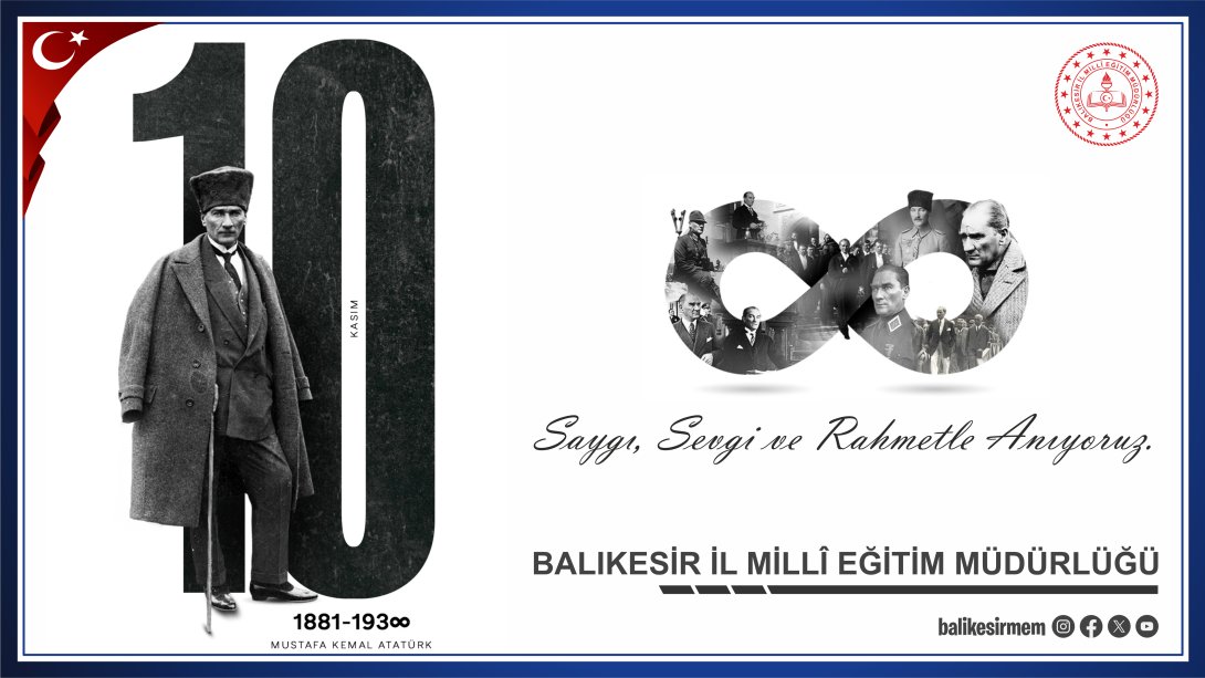 Müdürümüz Ali Tatlı'nın 10 Kasım Atatürk'ü Anma Günü Mesajı